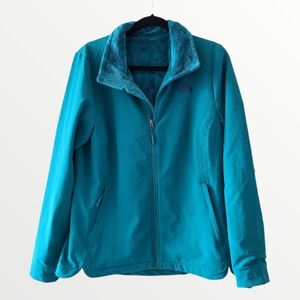 The North Face teal windfall fuzzy lined jacket